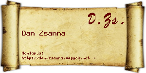 Dan Zsanna névjegykártya